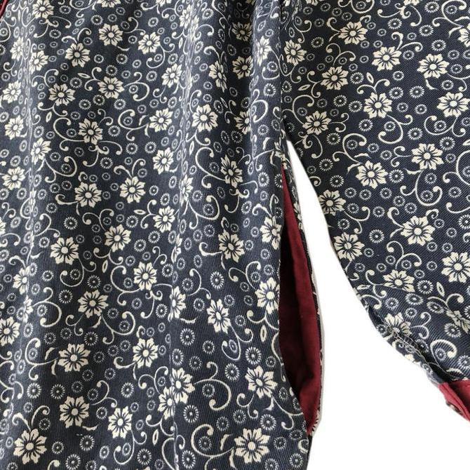 DRESS KEMEJA MAXI PANJANG GAMIS DENIM JEANS BUNGA BATIK BIRU MUDA NAVY ~ SALE