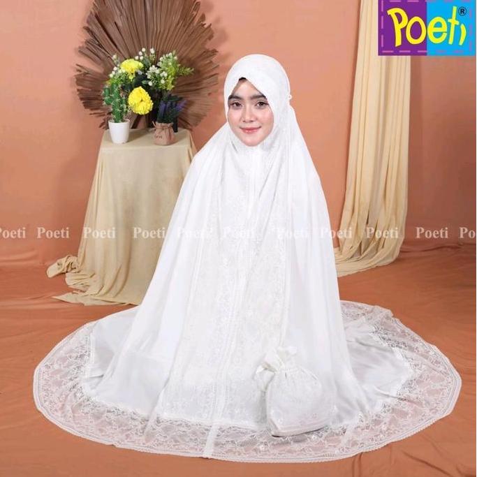 MUKENA 2IN1 FULL RENDA SAMPE ROK POETI TERBARU Lembut Muslim Nyaman