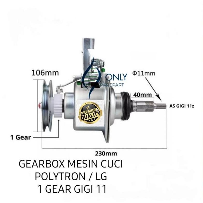 GEARBOX MESIN CUCI POLYTRON 1 GEAR AUTOMATIC/ GEAR BOX MESIN CUCI LG 1 TABUNG