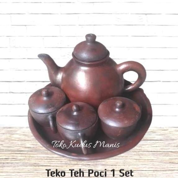 Bestone- Teko Teh Poci 1 Set 3 Cangkir / Teko Poci Set / Teko Tanah satu set