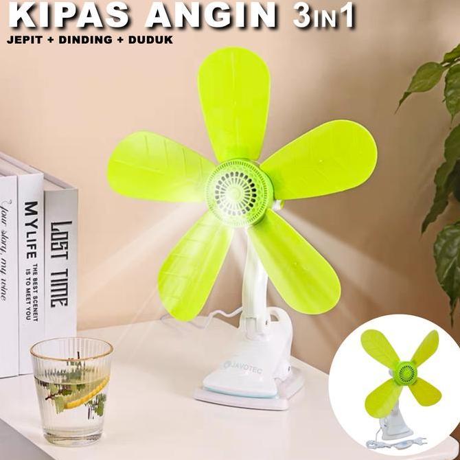 gowilman91 - kipas angin listrik jepit 3in1 (meja /jepit/dinding)/mini fan protable jepit javotec fc
