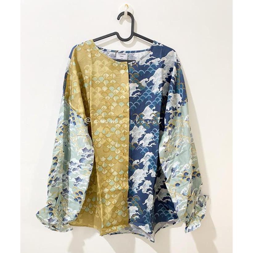 Navy Kanagawa saruke cottonink x kamiidea