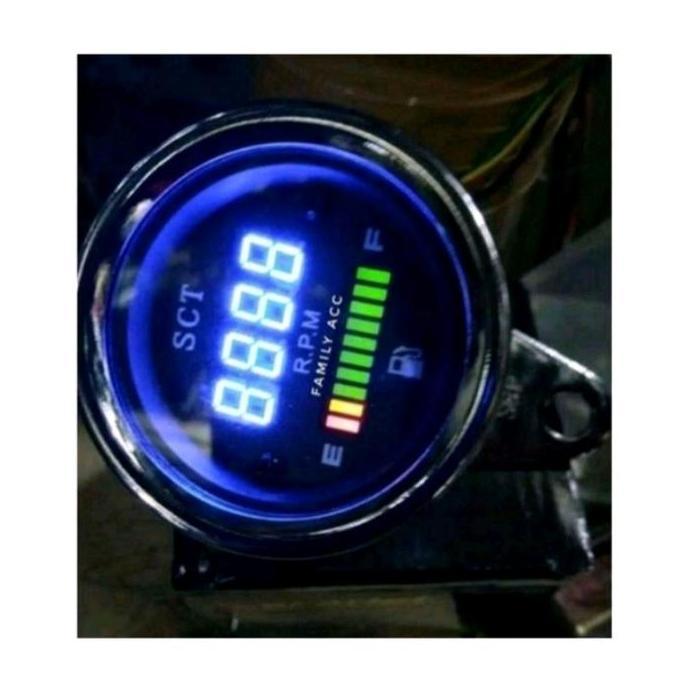 Speedometer Fuel Meter 2in1 Digital Rpm Plus Amper Bensin LED Universal motor/mobil dill WHY
