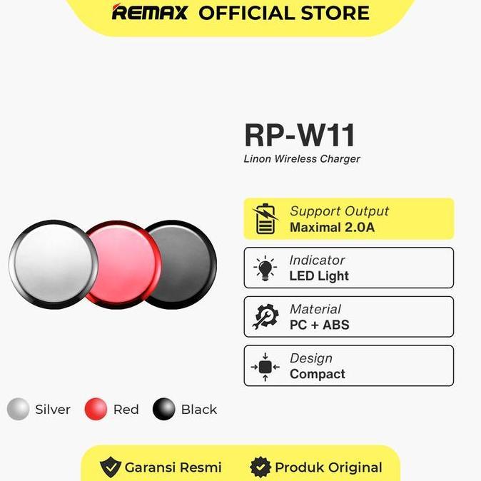 Promo Remax Linon 10W Wireless Charger RP-W11 Diskon