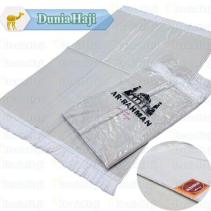 Laristerbaik- Sajadah Putih Polos Import Turki Besar Tebal Bludru Turkey Ekslusive