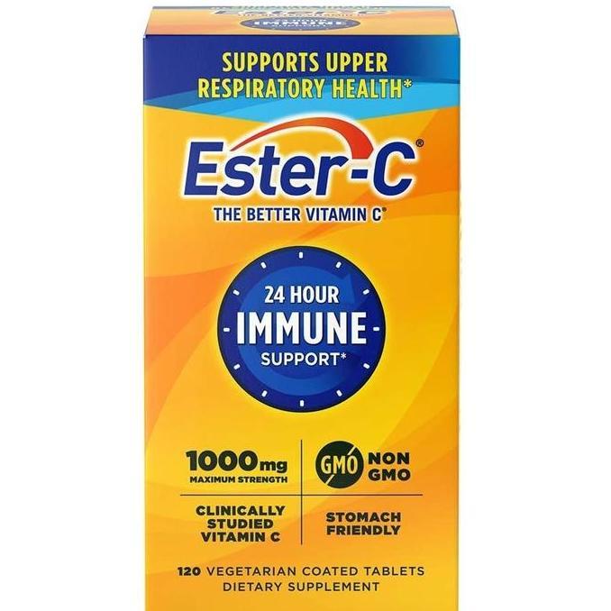 Ester-C Non Acidic Vitamin C 1000 mg 120 Coated Tabs 24 Hours Immune _ loui