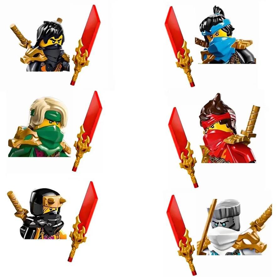 Ninja Set Building Blocks Master Dragons Forbidden Five Mini Action Figure Toys
