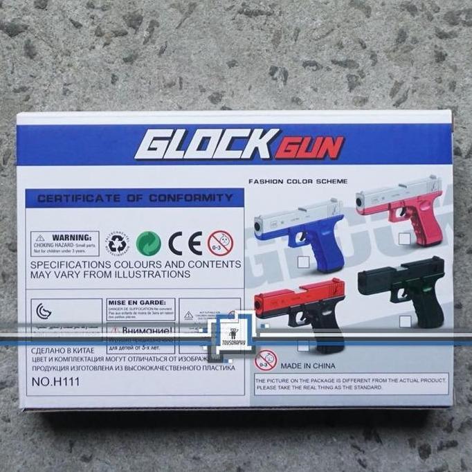 Grade Ori Glok Toy Gun Shell Eject Pistol Nerf Mainan Anak Blaster Peluru Busa