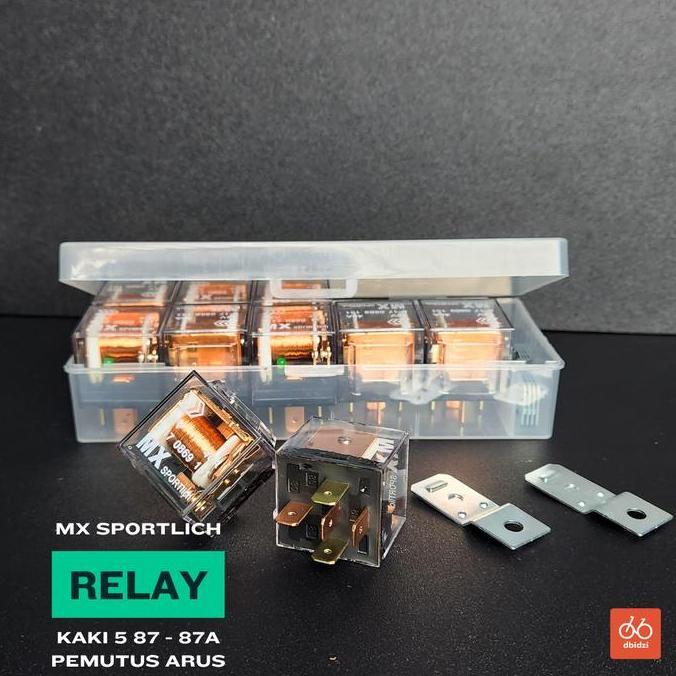 Relay 12V Riley 5 Kaki 5 K 5Pin 40A 87A Pemutus Arus Mx Sportlich Original Motor Mobil Promo