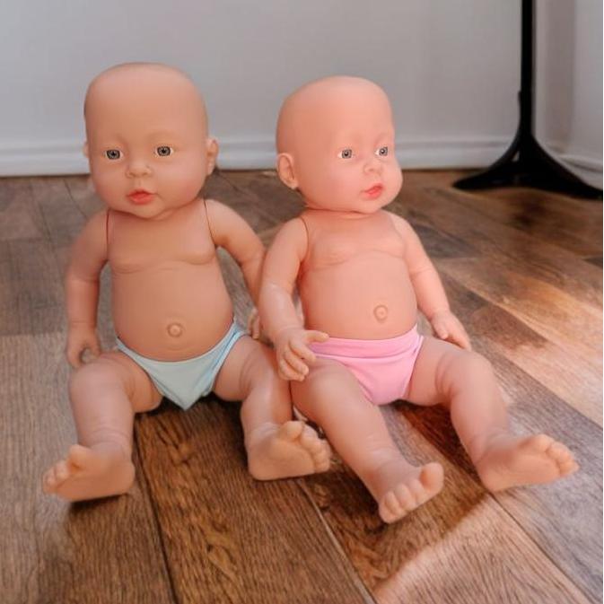 Berkualitas Boneka Bayi Telanjang Karet Lentur Perempuan Laki-Laki Ukuran 38 cm untuk Praktek Bidan 