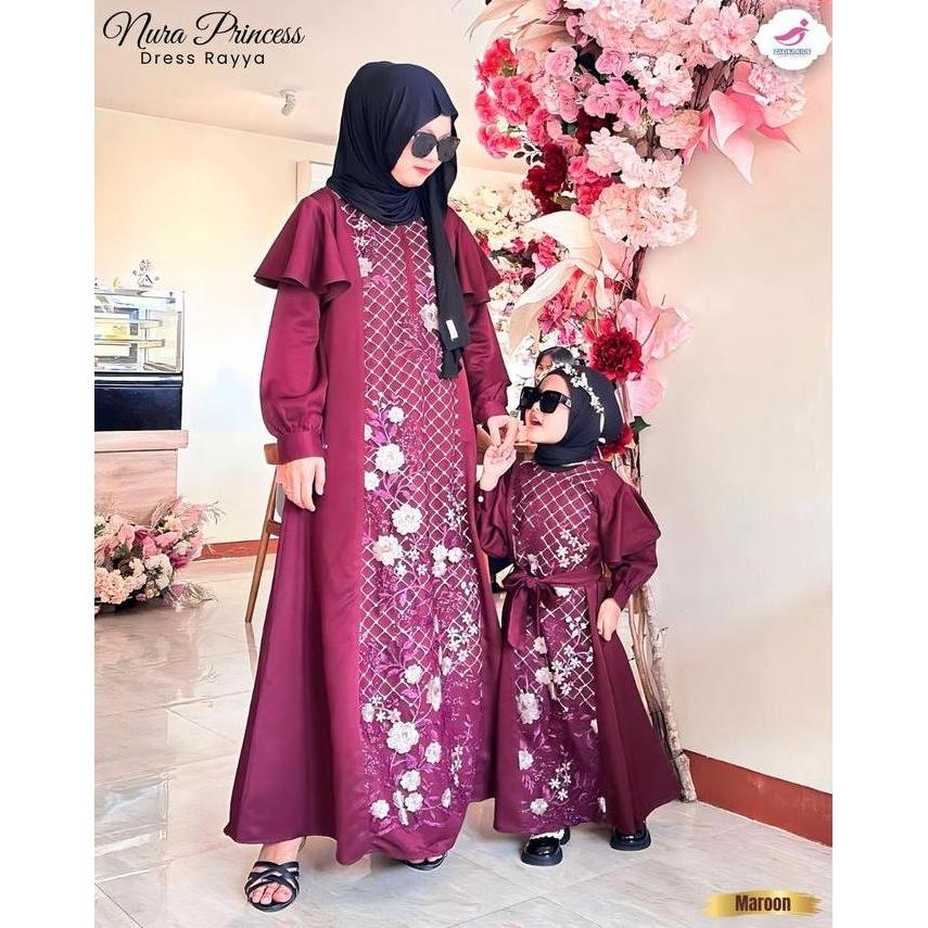 Super Murah, Zalira Kids - Gamis Couple Lebaran 2026 Dress Nura | Baju Gamis Couple Ibu Dan Anak Per