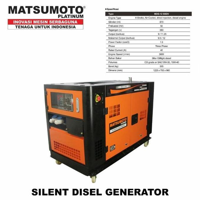 ```````] Genset Solar Silent 10rb watt 1 phase 3 phase MATSUMOTO 12 KVA