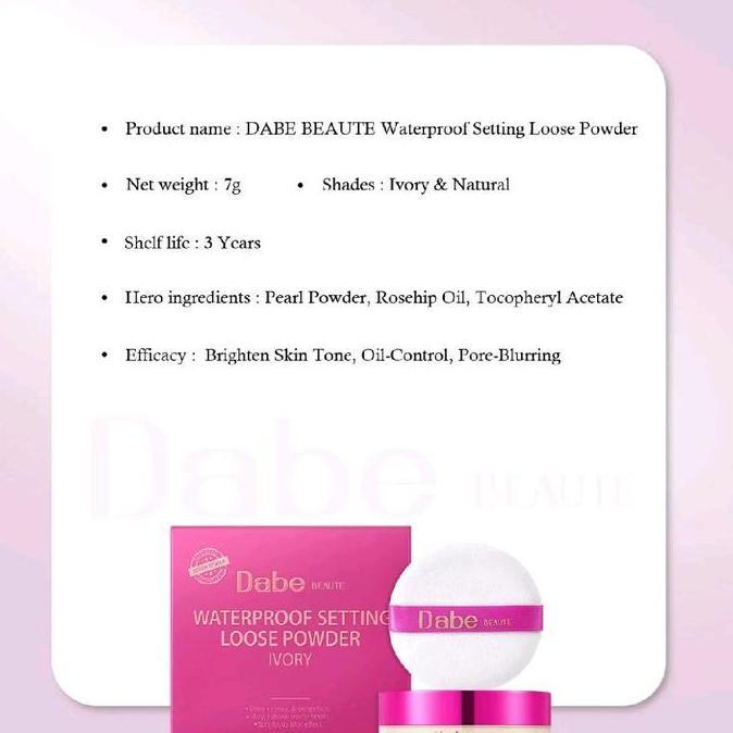 Venomdakar7 - Waterproof Setting Loose Powder - Bedak Tabur Dabe Beaute Facial Berjerawat Ceramide G