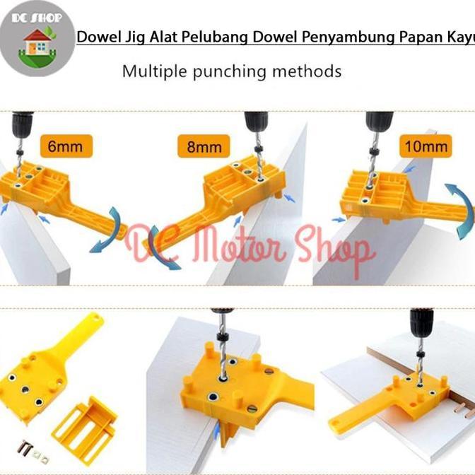 Dowel Jig Alat Pelubang Dowel Penyambung Kayu Papan Kayu Plywood Drill
