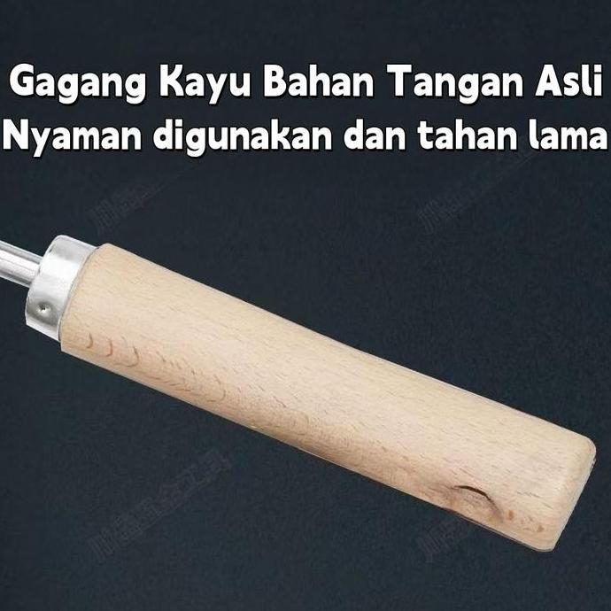 30cm Arit Pemotong Rumput Stainless Sabit Arit Rumput Gagang Kayu Alat Penyiangan Rumput Manual [ter