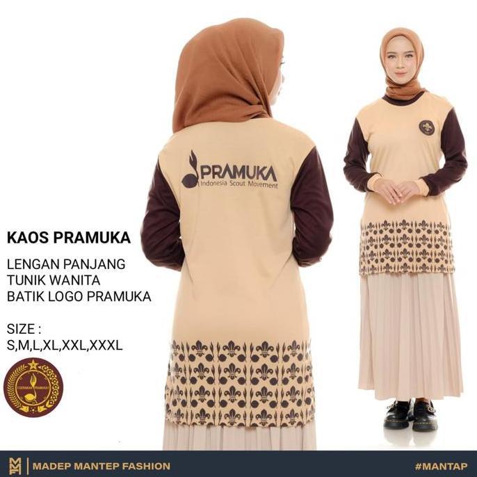 Newrelig- Kaos Pramuka Tunik Wanita Terbaru Kaos Pramuka Wanita Lengan Panjang Kegiatan Pramuka Cokl