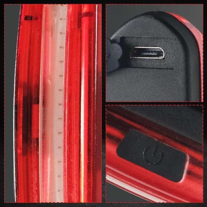 Gratis Ongkir Kaozelo Lampu Belakang Sepeda Led Cob Usb Rechargeable 120 Lumens - Aqy-096