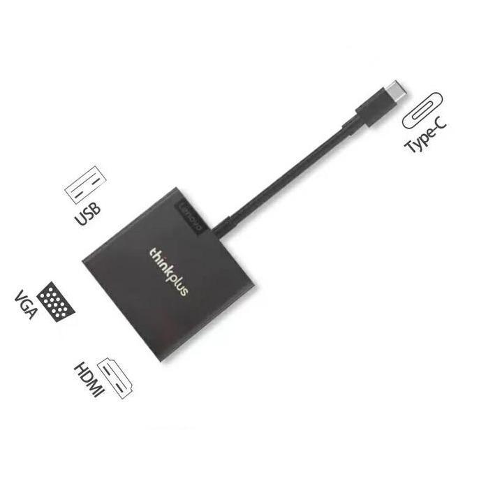 Daptorti- Lenovo Thinkplus Adapter Converter Usb Type C To Vga Hdmi Usb Port 4K