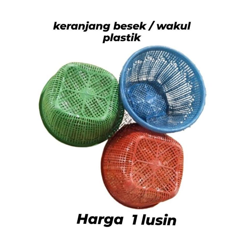 ( 1 Lusin ) 12Pcs Besek Plastik Hajatan Unik Keranjang Kecil / Besek Wakul Serbaguna / Ceting Tempat