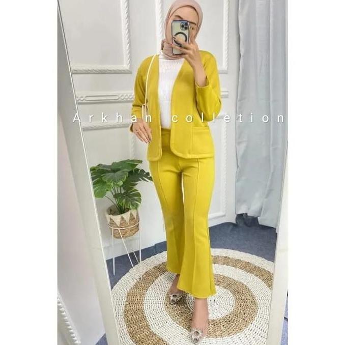 Newrelig- One Set Blazer Scuba Nabilla Bahan Scuba Premium