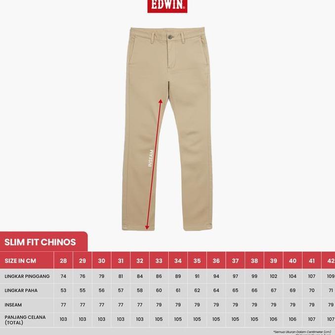 Yxyg- Edwin Jeans - Celana Panjang Chinos Pria Slim Fit Ferando Khaky Celana Chino Pria Selvedge Acc
