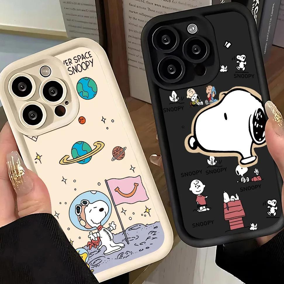 Cartoon Cute Snoopy Pastronaut hone Case For iPhone 17 16 15 14 13 12 11 Pro Max Plus XS Max SE2020 