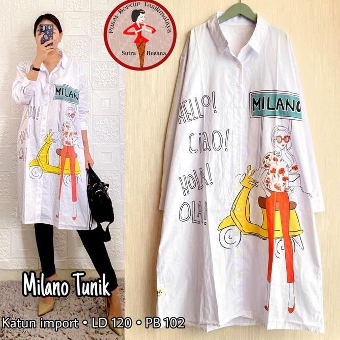 Ready Atasan Midi Dress Tunik Katun Rinaya