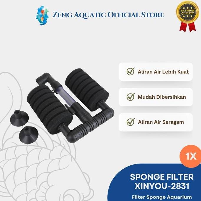 Fishtoday- Xinyou Xy2831 Xy2830 Goblin S Spons Filter Gantung Biofoam Sponge Aquarium 100 Liter Hema
