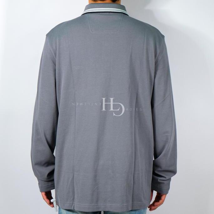 Hugo Boss SS24 Plisy Regular Long Sleeve Polo Shirt Medium Grey