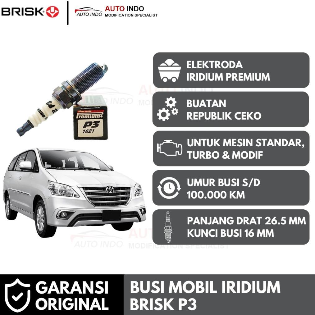 Busi Mobil Brisk Premium Iridium P3 untuk Toyota Innova Bensin 2.0 2.7 | Garansi Ori