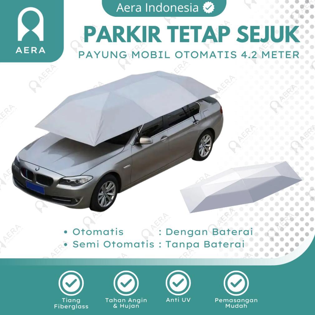 Payung Mobil Atap 4.2 Meter Otomatis dan Semi Otomatis Outdoor |  Payung Mobil Pelindung Panas Atap 