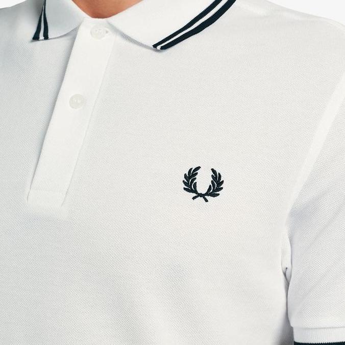 FRED PERRY - FRED PERRY TWIN TIPPED FRED PERRY SHIRT - WHITE-200