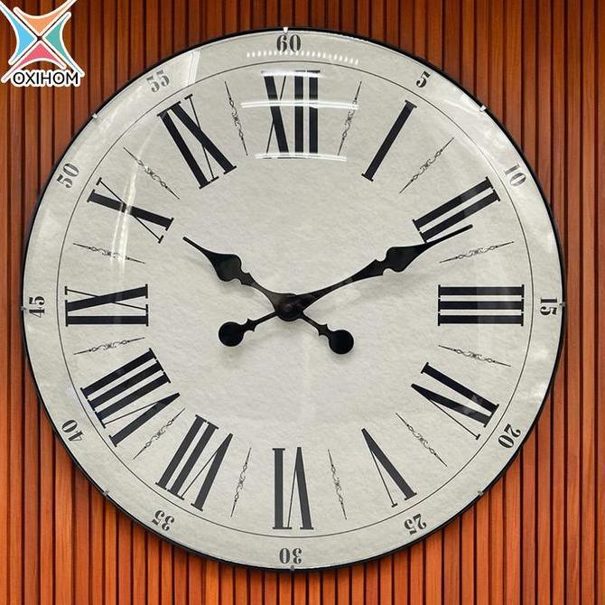 Oxihom Jam Dinding Bulat 50cm Jam Dinding Silent Vintage Aesthetic Mewah Modern Estetik Jam Dinding 