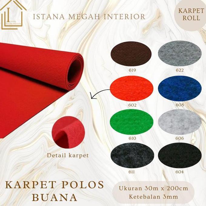 Karpet Buana Bludru Polos Roll