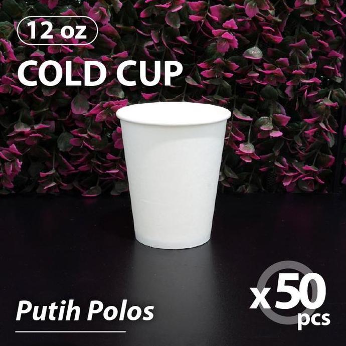Partybrad- Pak Isi 50 Pcs - Paper Cup 12 Oz Cold - Paper Cup 12Oz - Gelas Kertas