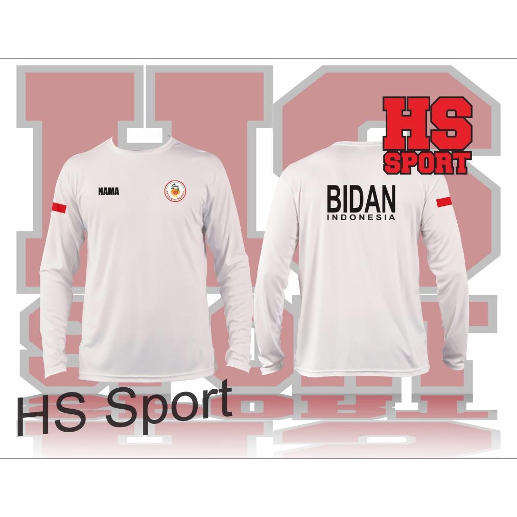 Murah  Kaos Bidan Indonesia - Baju Bidan Indonesia Lengan Panjang- Tshirt Bidan Indonesia Ibi
