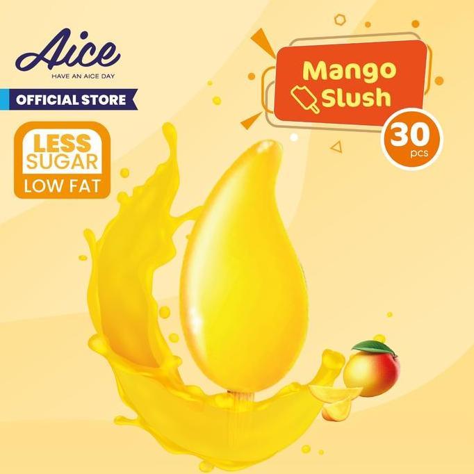 Bisakirim- Aice Ice Cream Mango Less Sugar Es Krim (1 Karton = Isi 30 Pcs) Eskrim