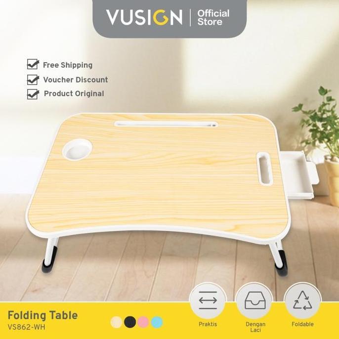 Trapp- Deli X Vusign Folding Table / Meja Laptop Lipat Vs861/Vs862/Vs860/Vs864 Computer Furniture