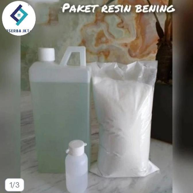 Paket Resin bening katalis talk powder penambal nat marmer granit