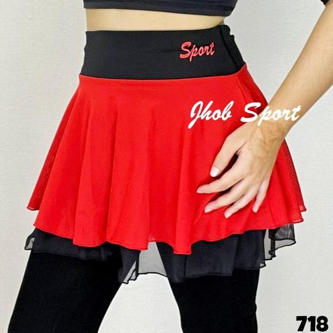 Lngsungkirim- 718 Jhob Sport Luaran Rok Tanpa Inner Bahan Tile Jaring/Rok Mini/Sport Skirt/Rok Tanpa
