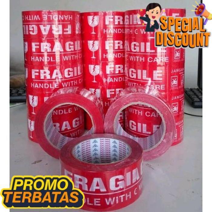 Ready Stock Lakban Fragile / Lakban Murah / Fragile Merah / Lakban Fragile Merah / Lakban Dr-02