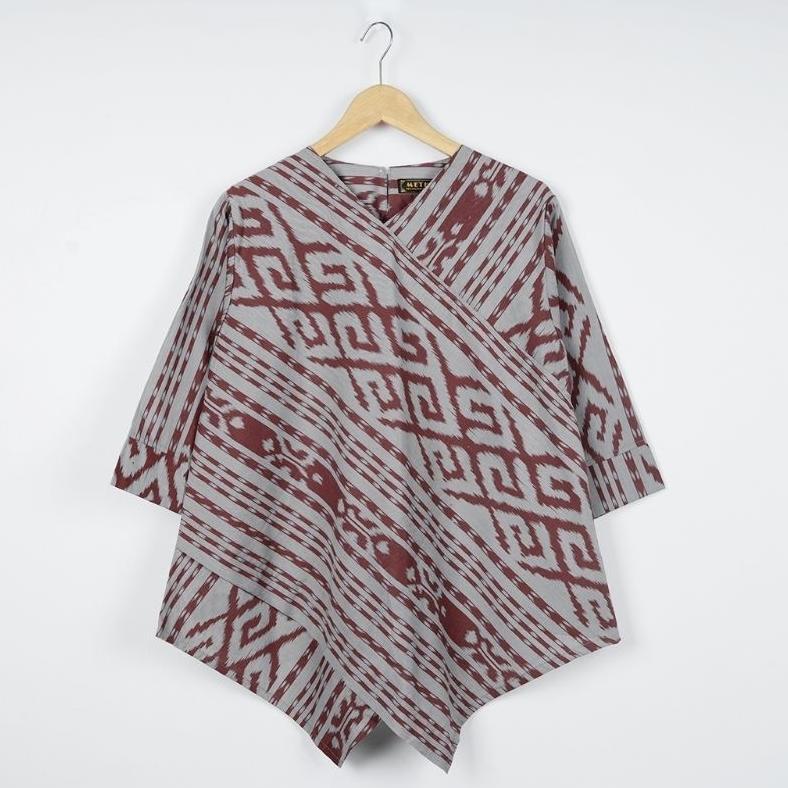 Discount Blus Batik Jumbo Motif Etnik Lengan 7/8 Blouse Batik Songket Premium