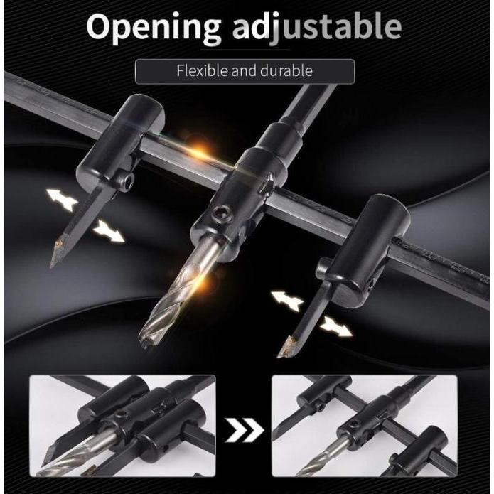 Trapp- Mata Bor Pisau Jangka Adjustable Drill Bits Circle Hole Saw Cutter Pembolong Pelubang Pemoton