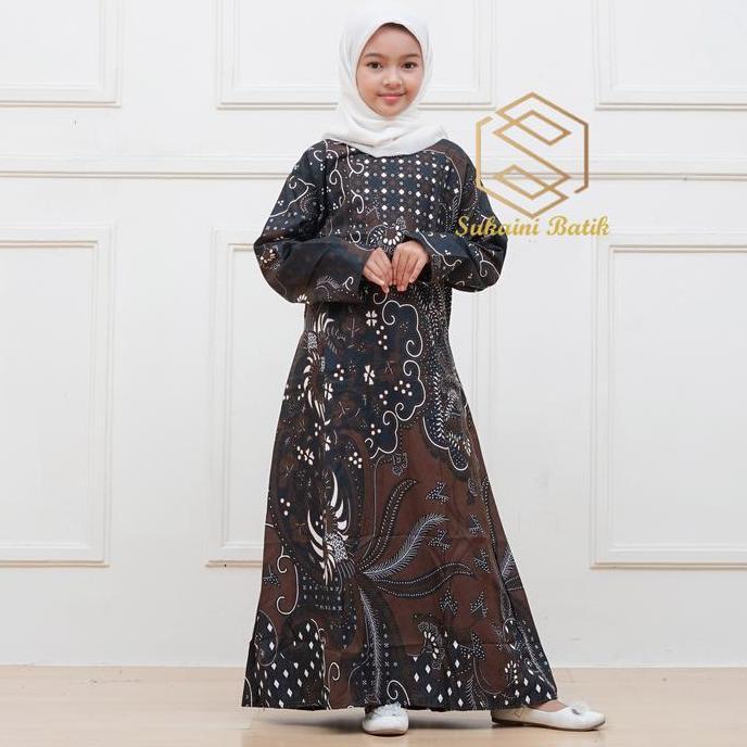 Kidsrelig- Baju Gamis Anak - Dress Batik Anak - Baju Muslim Anak Wanita Remaja Mewah Kaftan Remaja P