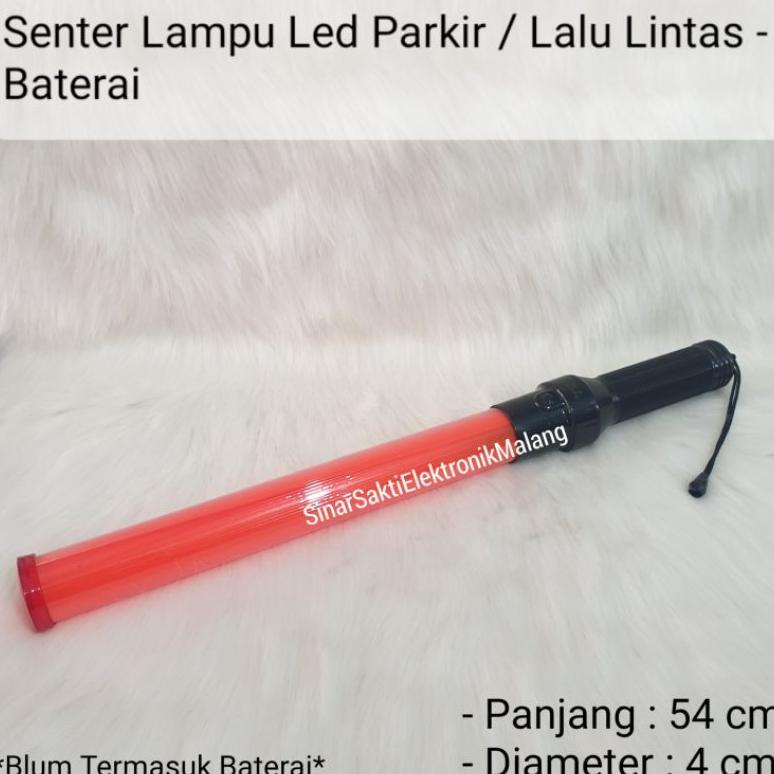 Senter Lampu Parkir Lalu Lintas Led / Tongkat Stik Parkir Lalin Satpam Baterai