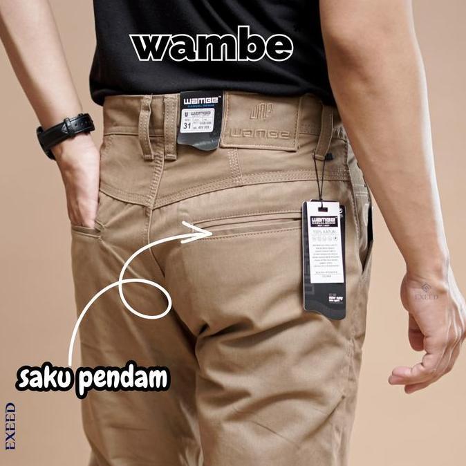 Boyboying- Celana Kanvas Panjang Pria Original Wambe Celana Bahan Halus  Nyaman Celana Kanvas Model 