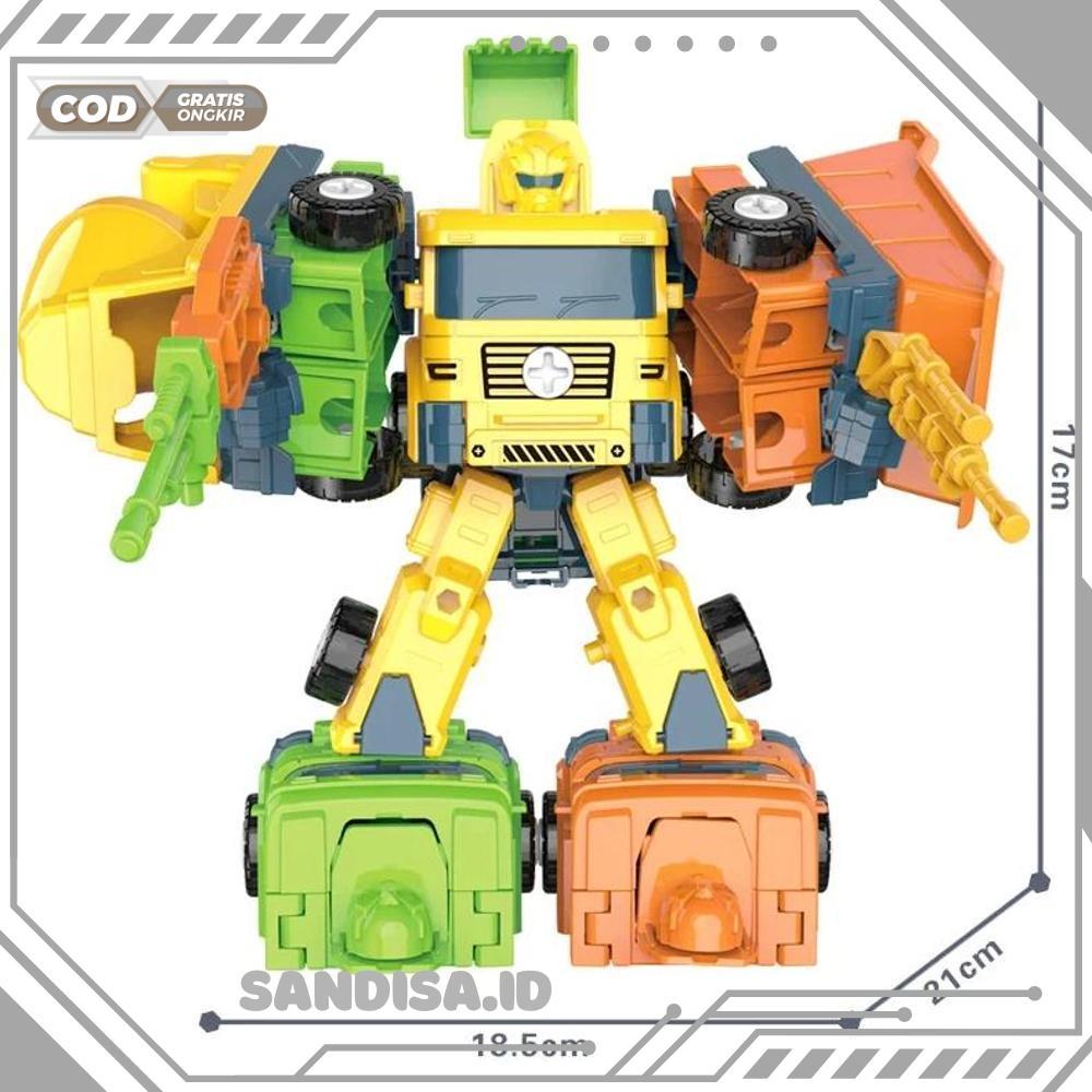 Mainan Anak Robot 3in1 Combiner Truck Engineering vehicle mainan robot berubah jadi mobil truck - RO
