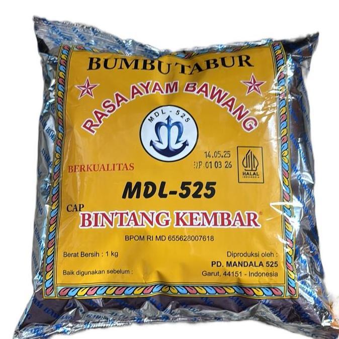 Lezat- Bumbu Penyedap Bintang Kembar Mdl 525 Kemasan 1Kg/Bumbu Tabur Ayam Bawang/Atom Bintang 1Kg
