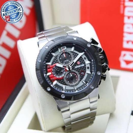 EXPEDITION E6751 E 6751 SILVER BLACK JAM TANGAN PRIA ORIGINAL