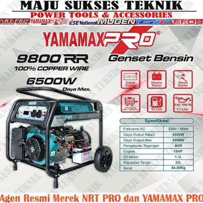 Promo GENSET YAMAMAX PRO 9800RR 6500 WATT 9800RR GENERATOR LISTRIK 6.5Kw COD